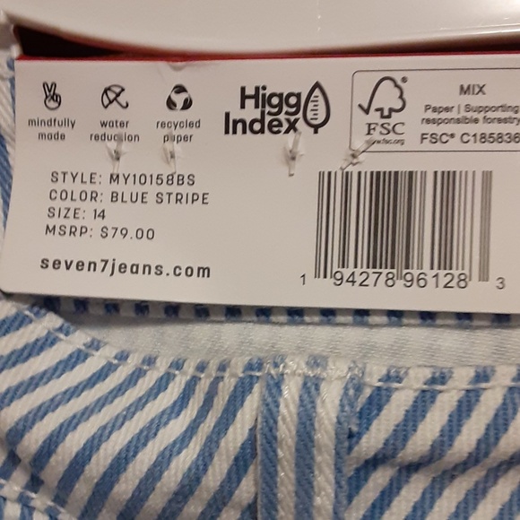 Seven7 Blue Stripe 90's Straight Jeans - Picture 4 of 7